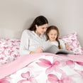 thumbnail image 4 of Erosebridal Dreamy Princess Style Bowtie Queen Comforter Set,Pink Cute Bow Tie Bedding Comforter Set For Bowknot Lovers, Reversible 3 Pieces, 4 of 7