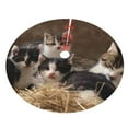 thumbnail image 3 of Kll 48" Christmas Tree Skirt Cat Family Xmas Tree Skirts Mat For New Year Xmas Holiday Party Indoor Outdoor Home Decoration, 3 of 9