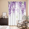 thumbnail image 3 of Wisteria Flowers Kitchen Curtains 84 Inch Length, Purple Floral Warercolor Summer Grommet Top Bedroom Living Room Curtains, Light Filtering Cafe Curtain Drapes 2 Panels Set 84''x84'', 3 of 9