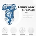 thumbnail image 4 of Fotbe Leaves And Flowers Body de Mujer con Cuello Redondo y Mangas Cortas, Sin Mangas Ajustado, Suave, Cómodo y Básico-X-Large, 4 of 7