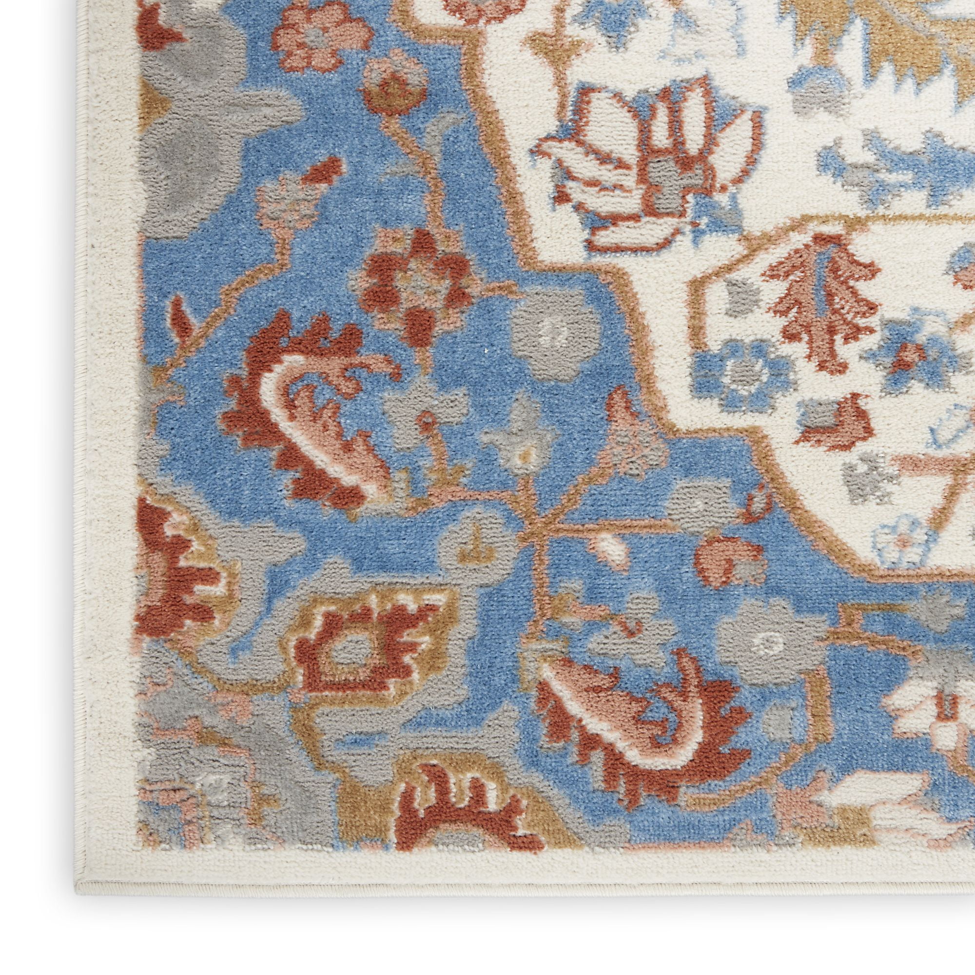 Nourison Elation Traditional Persian Ivory Blue Area Rug