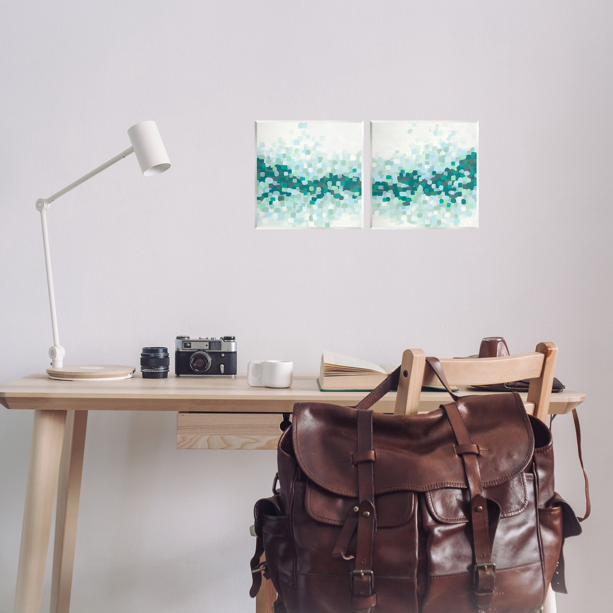 Stupell Industries Abstract Speckled Horizon Abstract Painting Unframed Art Print Wall Art, 12 x 12, Set of 2