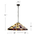 thumbnail image 5 of Radiance Goods Mission Tiffany-Style Blackish Bronze 2 Light Pendant 18" Wide, 5 of 5