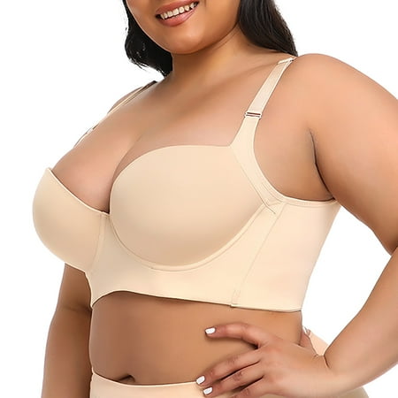 Mnyotv Bra and Panty Set Women Sexy Lace Lingerie Set Women s Collar Body Seamless Cup Tank Top Large Size Shaping Back Long Size Sports Bra Underwear Multi Button Shaping Beige 40C
