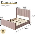 thumbnail image 6 of 4 EVER WINNER Queen Size Bed Frame, Velvet Upholstered Platform Bed Frame with Headboard, White Queen Bed Frame, White, 6 of 6