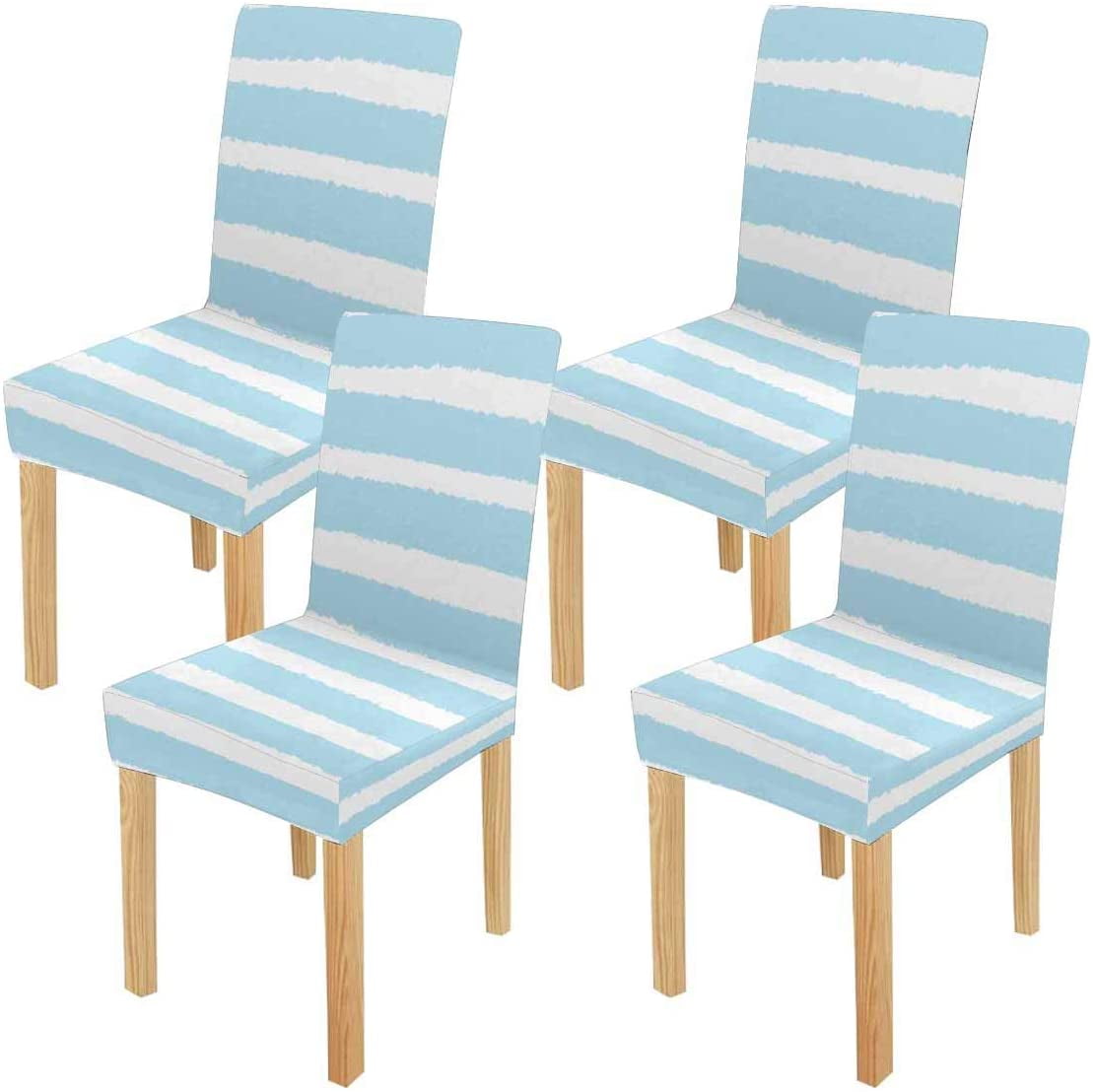 FMSHPON Blue and White Striped Stretch Chair Cover Protector Seat