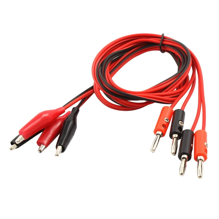 Anormal enfermedad Comienzo Double Alligator Clip to Banana Plug Audio Video Test Cable 1M Long 2 Pairs  - Walmart.com