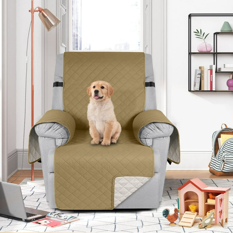 Sanmadrola Waterproof Recliner Chair Cover Stretch Slipcover Seat Width to 28 Inch Washable Large Sand Walmart
