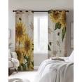 thumbnail image 3 of Sunflowers Blackout Curtains 84 Inches Long for Bedroom, Vintage Yellow Floral Farm Butterfly Thermal Insulated Room Darkening Black Out Window Curtain Panels Grommet Drapes for Living Room, 3 of 8