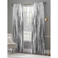 thumbnail image 4 of Black Grey Vintage Sheer Curtains 84 Inch Length 2 Panels Set - Light Filtering Window Treatments, Retro Abstract Art Rod Pocket Semi Curtains for Living Room/Bedroom/Kitchen Décor, 104"W x 84"L, 4 of 7