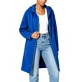 thumbnail image 2 of Women's Hooded Mid Length Zip up Sweatshirt Jacket, Raglan Sleeve Loose Casual Long Sleeve Cardigan Coat with Pockets Fall Winter Outwear Blue XL, 2 of 6