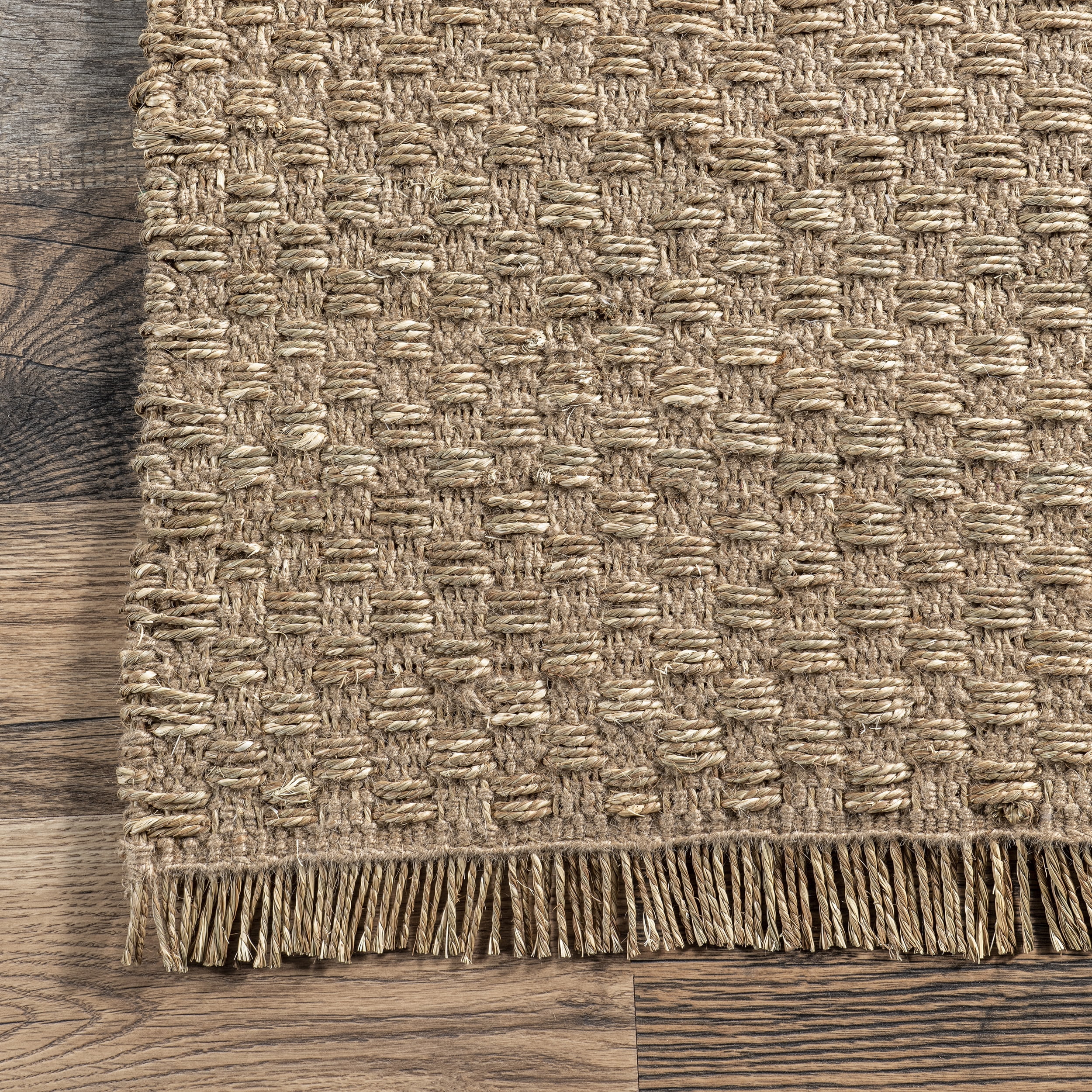 nuLOOM Tanya Casul Seagrass Fringe Area Rug, 5' x 8', Natural