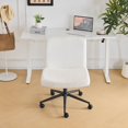 thumbnail image 6 of Ktaxon Oversized Armless Office Chair Swivel Study Chair Adjustable Desk Chair with Criss Cross Legs for Conference and Home Off White, 6 of 6