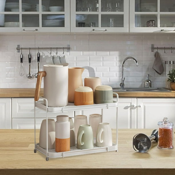 Estante de almacenamiento de frutas BLESIY Organizador de tazas escurridor de tazas Soporte doble capa