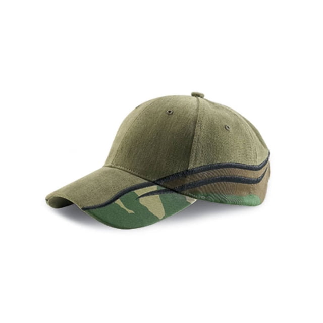 6 PANEL HEAVY BRUSHED TWILL CAP Olive Camouflage