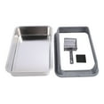 thumbnail image 2 of High Sides Cat Litter Box Stainless Steel Litter Box, Large Size Kitty Litter Box with Lid, Semi Enclosed Cat Litter Box for Large Cats, 2 of 7