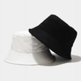 thumbnail image 2 of CoCopeanut Baru Ukuran Besar 60Cm Unisex Padat Topi Matahari Topi Wanita Musim Panas Dua Sisi Ember Topi Pria Panama Topi Nelayan visor Basin Cap, 2 of 6