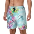 thumbnail image 2 of Fotbe Dragonfly Floral Men’s Swim Trunks Quick Dry Swim Shorts Board Shorts with Mesh Lining-X-Large, 2 of 9