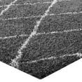 thumbnail image 5 of Modway Toryn 5' x 8' Diamond Lattice Shag Area Rug in Gray and Ivory, 5 of 8