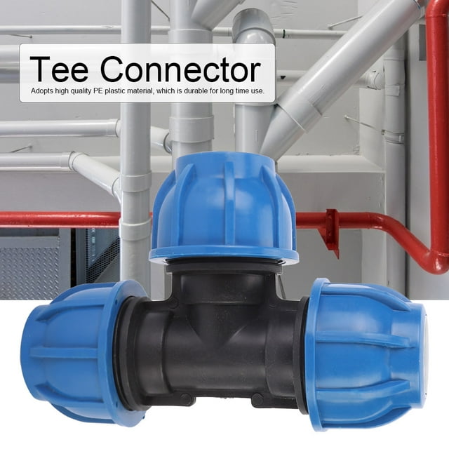 Peahefy Tee Connector,PE Plastic Water Pipe Fitting Accessories 32mm Tee Connector for Pipe Connection,Water Pipe Connection