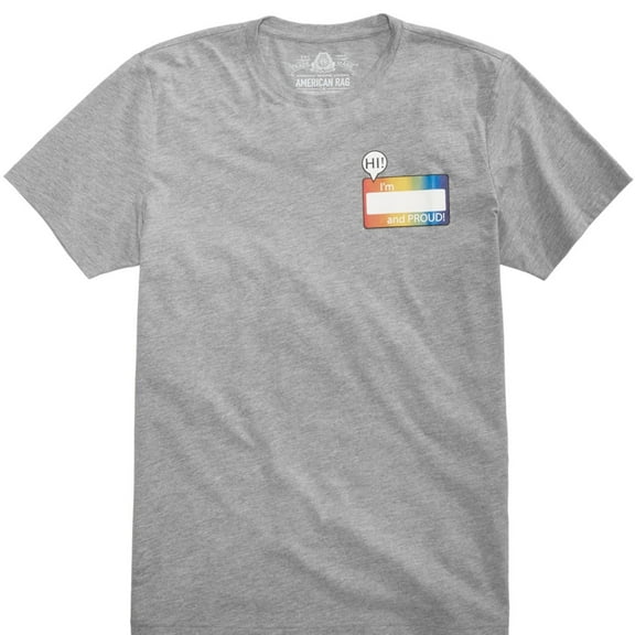 American Rag Mens Fill In the Blank Graphic T-Shirt, Grey, X-Large