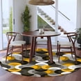 thumbnail image 3 of Yellow Grey Abstract Round Area Rug 6Ft Washable Circle Rugs for Bathroom Office, Modern Geometric Ombre Artwork Non-Slip Carpet Floor Mats Indoor Outdoor Carpet Runner Aesthetic Home Decor, 3 of 8