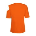 thumbnail image 5 of iHengLiXing Plus Size Spring Tops for Women 2025 Dressy Casual Women'S 2025 Summer Comfortable Solid Color Cold Shoulder Button Splicing Short-Sleeved Round Neck Top/Shirt Orange XL, 5 of 7