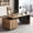 Brown, variant on 63" Executive Desk with Cabinet File Drawer Cable Management(Mahogany, Right)