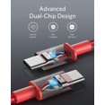 thumbnail image 3 of Cable USB C a USB C Anker, 10 pies, 100 W, carga rápida, rojo, paquete de 2, 3 of 6