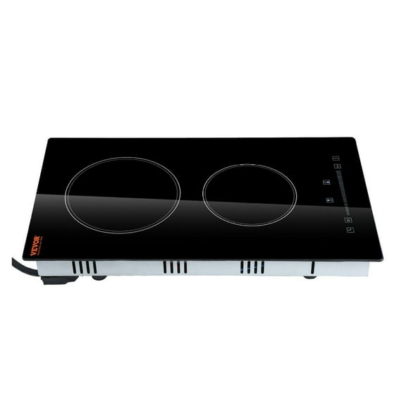 Electric Stove Top 2 Burner, 20x11.6 Inch 110V Built-in Glass Cooktop, Sensor Touch Control, Timer, Lock, 9 Power Levels for Boil, Fry, Simmer