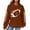 Brown, variant on Graphic Hoodies Knit Hoodie Women's Sweatshirt Football Graphic Long Sleeve Sweater Football Season Pullover