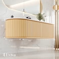 thumbnail image 2 of Eviva Haven 64"W x 22"D Oak Wall-mounted Bathroom Vanity with White Solid Surface Integrated Sink Top, 2 of 7
