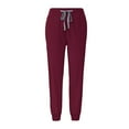 thumbnail image 4 of Ktyne Women's Scrub Bottoms Ultra Soft Stretchy Scrub Pants with Pockets Moisture Wicking Slim Fit Medical Scrub Pants Lightweight Drawstring Running Sweatpants Deep Red S, 4 of 5