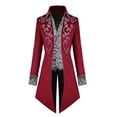 thumbnail image 2 of Halloween Steampunk Gótico Bordado Chaqueta Victoriana Cola de Pato Vintage Abrigo Medieval Traje Renacentista para Hombres, 2 of 4