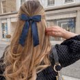 thumbnail image 6 of Triani 2Pcs Tassel Bowknots Large Long Tail Hair Bows for Women Girls Slides Metal Clips Hair Bow for Women Girls Toddlers Teens Kids Ponytail Holder Decoration(Navy), 6 of 7