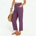 thumbnail image 6 of Women's Casual Solid Color Elastic Waist Pants with Pockets for Everyday Comfort, 6 of 8