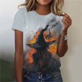 thumbnail image 2 of Witch Cute Graphic T-Shirt for Women Crew Neck Short Sleeve Loose Casual Tops Fall Tees Multicolor M, 2 of 6