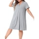 thumbnail image 4 of Agnes Orinda Camisones de Noche para Mujeres Talla Grande con Botones, Camisa de Dormir Suave, Vestido de Pijama 1X Gris, 4 of 6