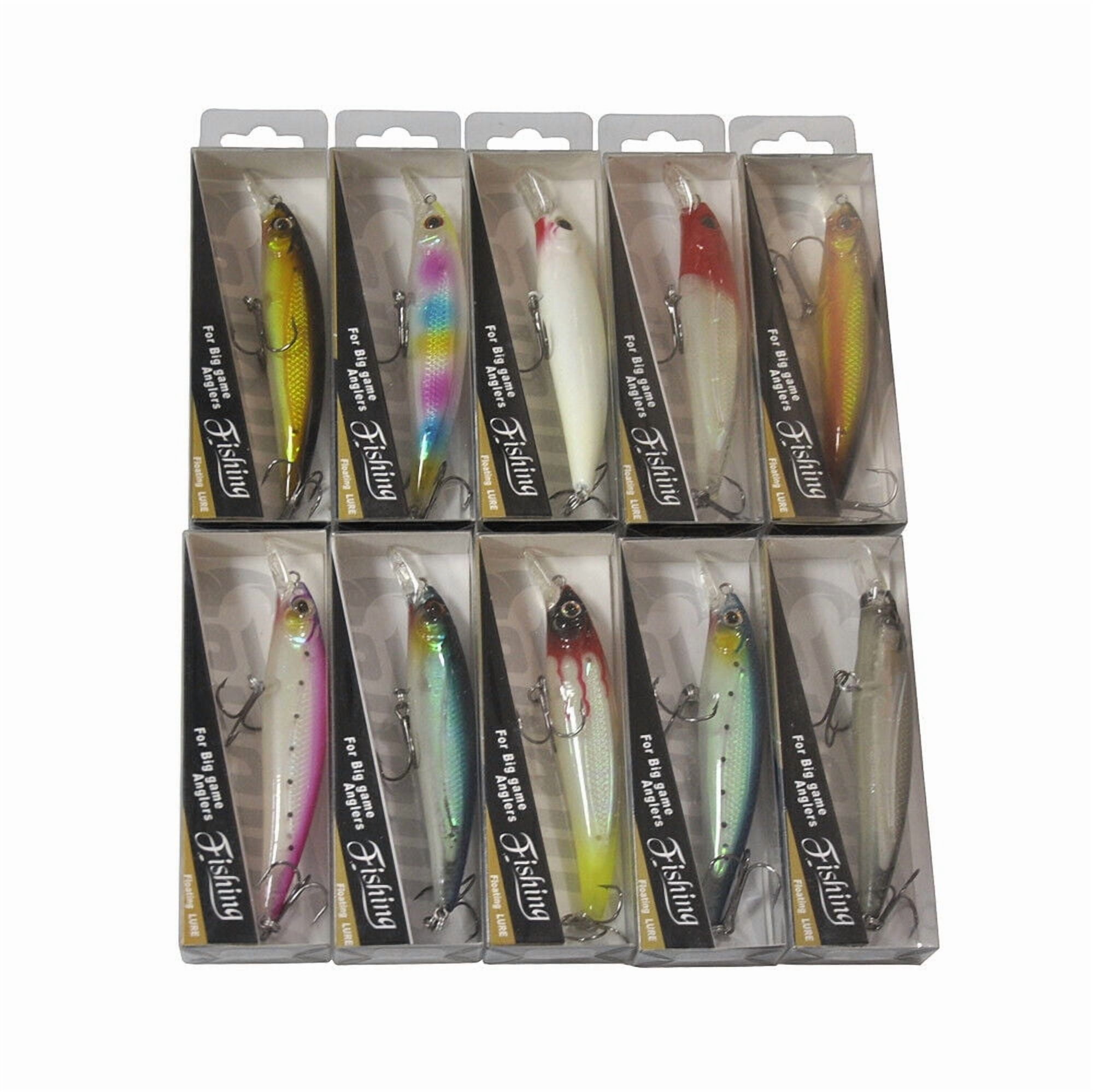 Pack of 40pcs Hard Fishing Lures Crankbaits Popper Minnow Pencil Bass With Box