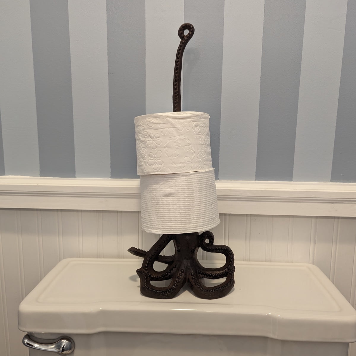 Octopus Kitchen Paper Towel Bathroom Toilet Tissue Roll Holder Cast Iron Stand Beach Home Decor