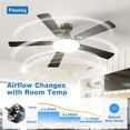 thumbnail image 6 of Ceiling Fans with Lights, 52 inch Flush Mount Ceiling fan with Remote Control, Low Profile Ceiling Fan for Bedroom, Farmhouse, Reversible, 3CCT, Dimmable, Noiseless DC Motor, Black, 6 of 9