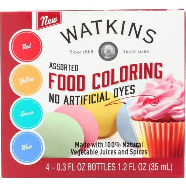 Watkins Food Coloring Assorted 4Pk, 1.2FO (Pack of 6)