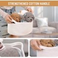 thumbnail image 4 of White Braided Cotton Rope Basket with Handle, Empty Gift Basket, Practical Storage Basket for Baby Toys, Decorative Organizer for Nursery, 4 of 5
