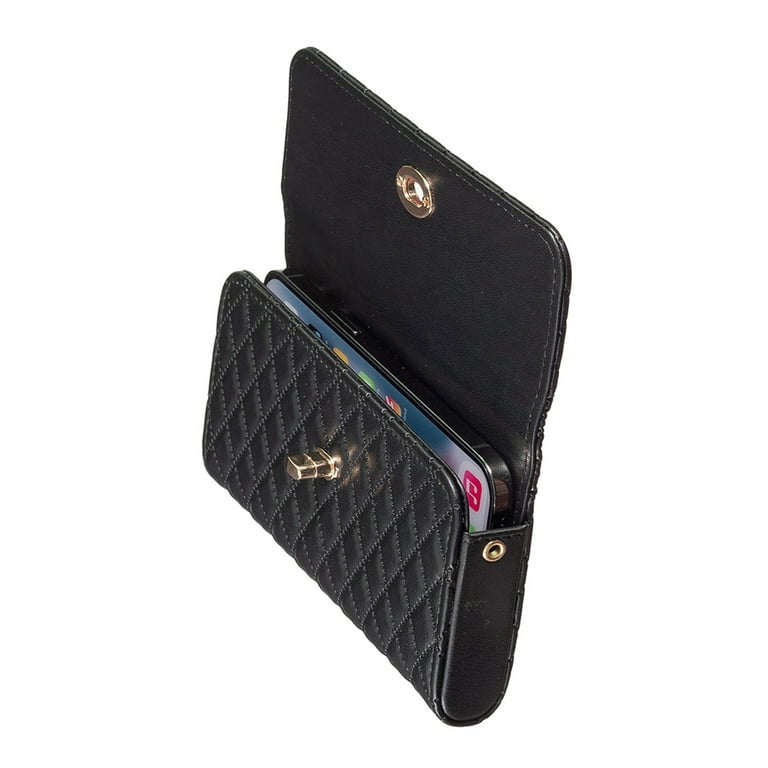 Dteck Women s Chain Wallet Crossbody Bag Small Purse Cellphone Wallet Black