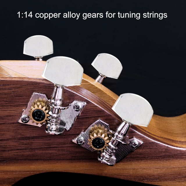 2L2R Ukulele Tuning Pegs Set Argent Style Classique pour Ukulele Machine Têtes Ukulele DIY Pièces Ukulele Pièces Remplacement