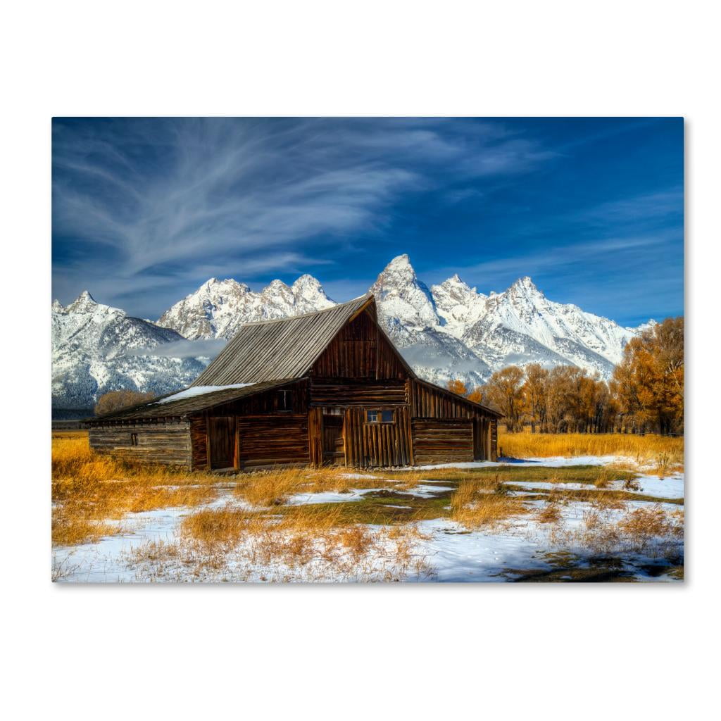 Trademark Fine Art "Iconic Barn Grand Teton" Canvas Art by Pierre Leclerc