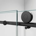 thumbnail image 4 of KPUY Frameless 55" - 60" x 76" Stainless Steel Shower Door With 5/16" Tempered Clear Glass, Nano Explosion-Proof Film, Matte Black, 4 of 10