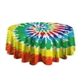 thumbnail image 5 of Colorful Tie Dye Pattern Round Tablecloth 60"x60",Wrinkle Wipeable Table Cloth for Kitchen Dining Room Picnic Patio Party, 5 of 6