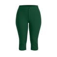 thumbnail image 3 of cocolona Womens Plus Size Capri Yoga Leggings Elastic Waist Splited Leg Gym Workout Running Cropped Pants with Pockets, 3 of 3