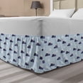 thumbnail image 1 of Sky Bed Skirt, Cartoon Style Mountains and Clouds During Day Time, Elastic Bedskirt Dust Ruffle Wrap Around for Bedding Decor, 4 Sizes, Pale Blue Dark Indigo, by Ambesonne, 1 of 2